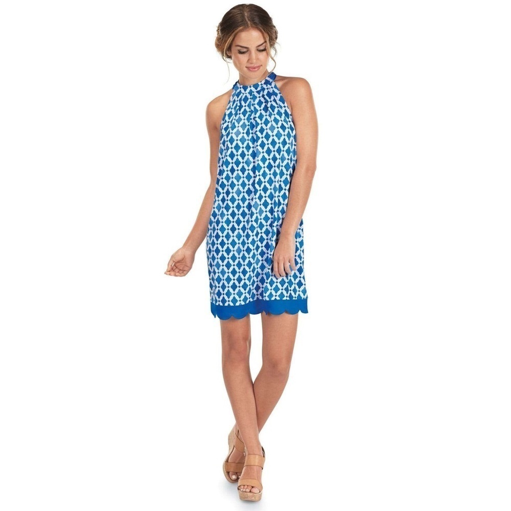 🆕 Mud Pie Natalie Bow Tie Scalloped Hem Dress